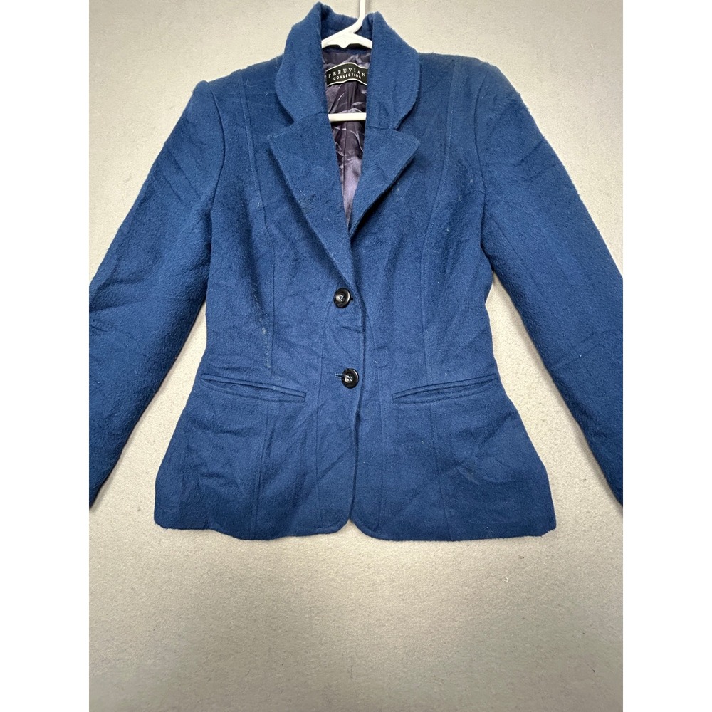 Peruvian Connection Blazer Baby Alpaca Wool Blue US 6 DE 36 Womens